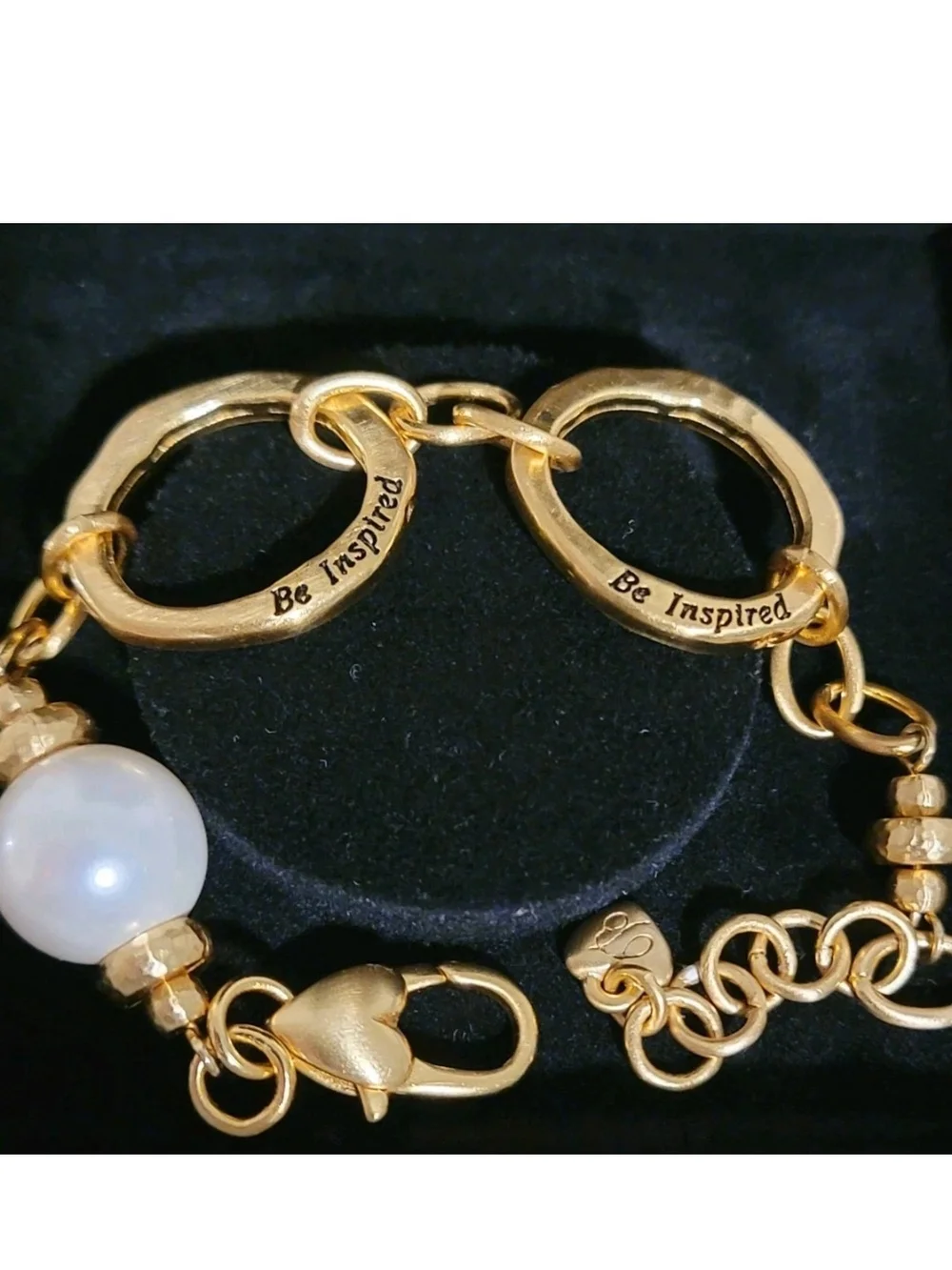 Brighton Gold-Tone Be Inspired Pearl Charm Bracelet